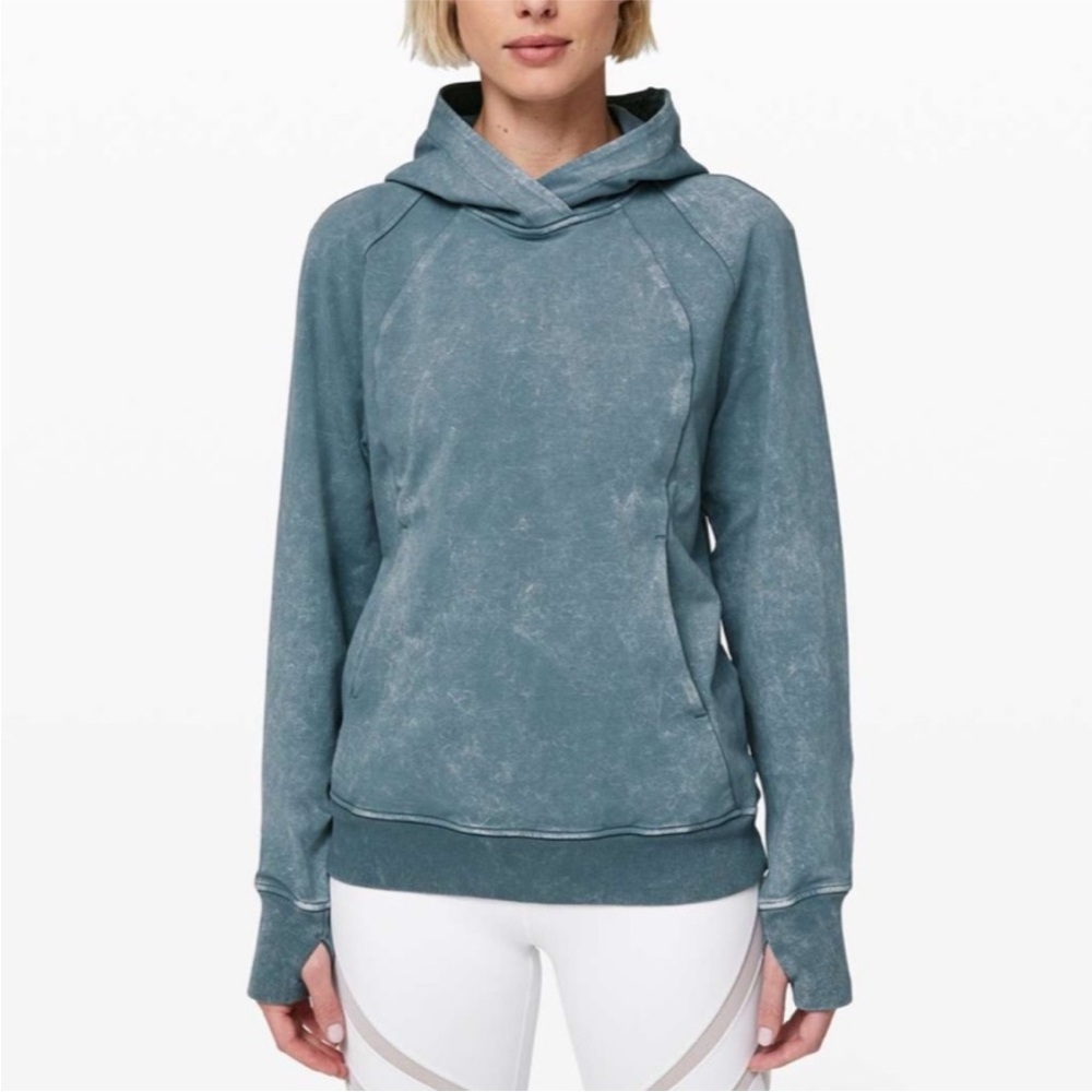 Lululemon Scuba Pullover Washed Blue Charcoal Size 12